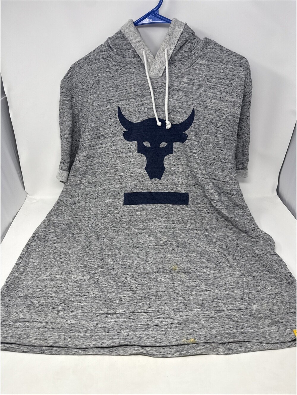 Under Armour Hoodie Mens XL Gray Pullover Project Rock Short Sleeve Hoodie